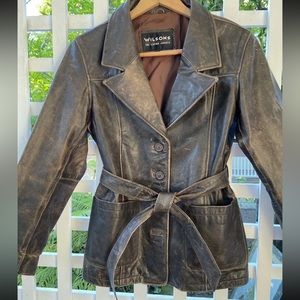 Wilson’s leather jacket size medium, belted